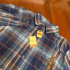 Sonoma Extra Soft Weekend Flannel Shirt Mens XXL Blue Brown Plaid Long Sleeve